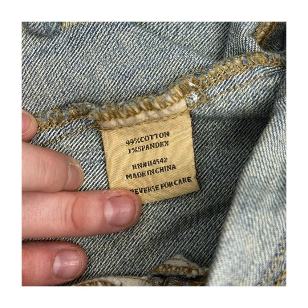 Joujou Distressed Light Wash Denim Trucker Jacket Small - Picture 3 of 9
